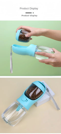 Portable Pet Water Bottle with Food Storage