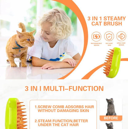Steam Pet Brush for Cats & Dogs