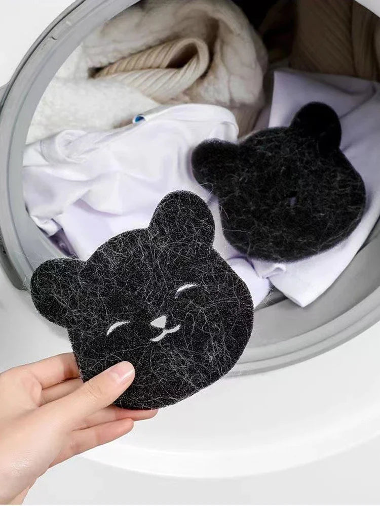 Pet Corner reusable pet hair remover in use, designed for washing machine and dryer to remove pet hair from clothing and bedding.