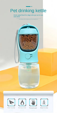 Portable Pet Water Bottle with Food Storage