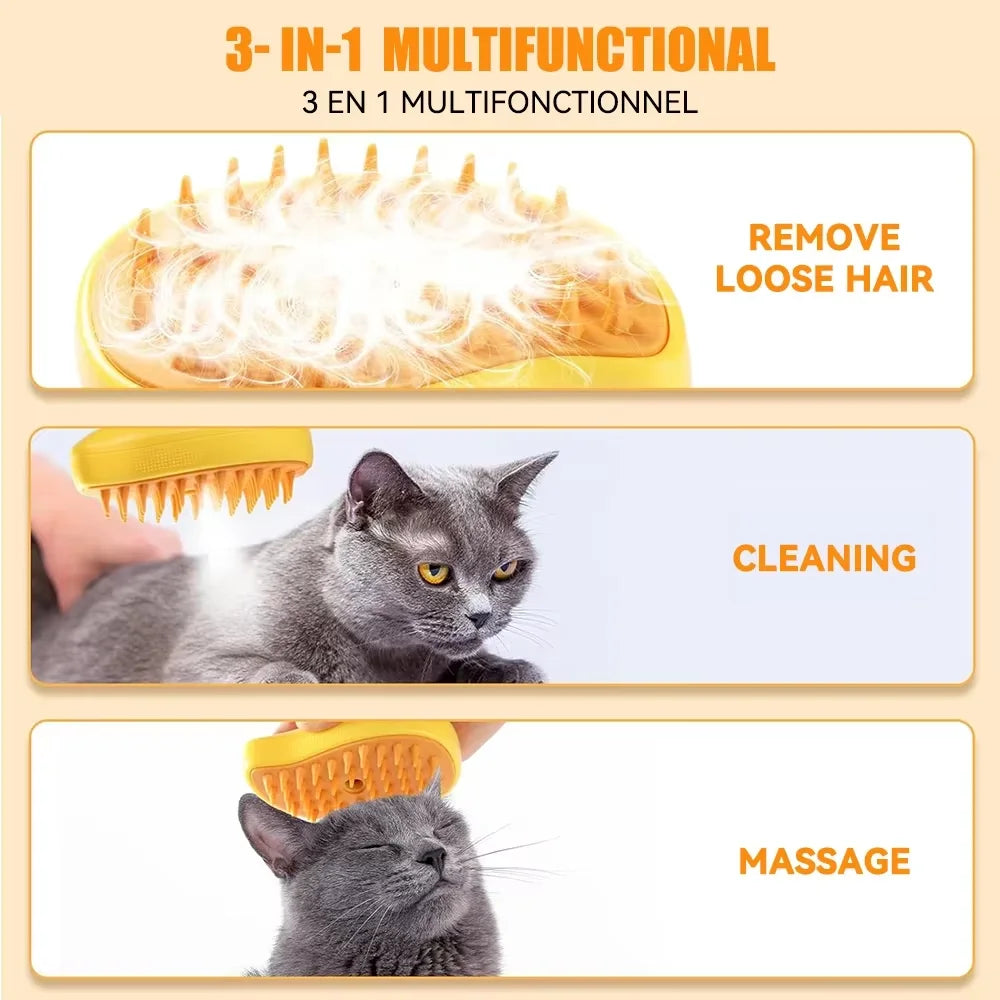 Steam Pet Brush for Cats & Dogs