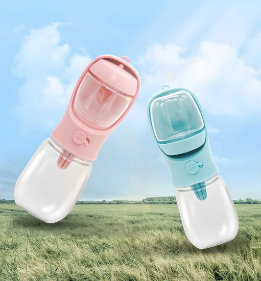 Portable Pet Water Bottle with Food Storage
